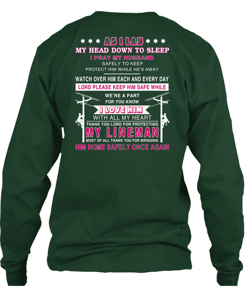 Thank You Lord For Protecting My Lineman T Shirt, I Pray My Husband Safely To Keep T Shirt