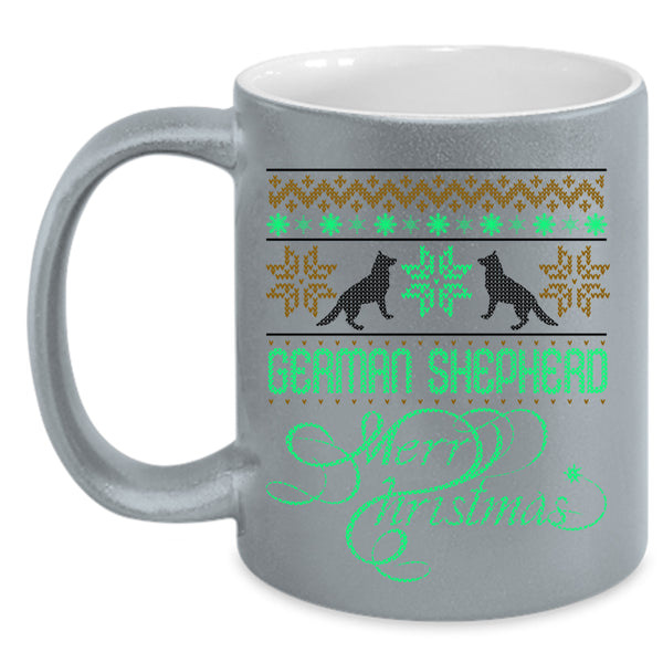 Merry Christmas Coffee Mug, German Shepherd Accent Mug