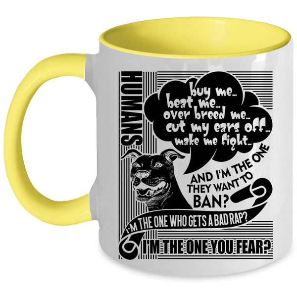Cute Dog Lovers Coffee Mug, Humans Buy Me Beat Me Accent Mug