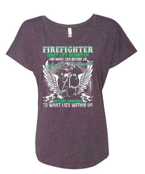 Firefighter T Shirt, Being A Firefighter T Shirt, Cool Shirt (Ladies' Triblend Dolman Sleeve)