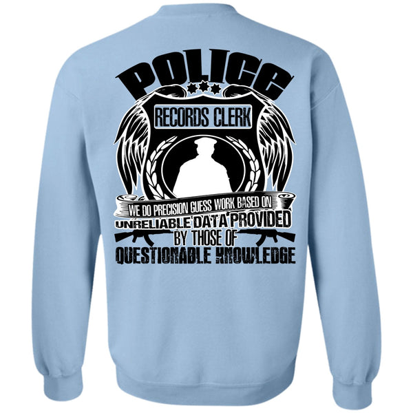 I Love Police T Shirt, Police Records Clerk Sweatshirt
