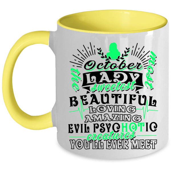 Sweetest Beautiful Loving Coffee Mug, October Lady Accent Mug