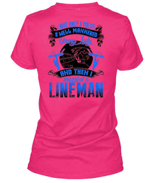 I Married A Lineman T Shirt, I Love Lineman T Shirt