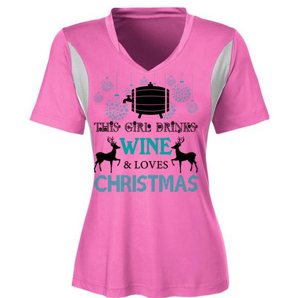 This Girl Drinks Wine T Shirt, This Girl Loves Christmas T Shirt, Awesome T-Shirts