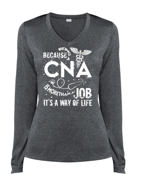 Being A CAN Is More Than A Job T Shirt, Being A Doctor T Shirt, Cool Shirt (Ladies LS Heather V-Neck)