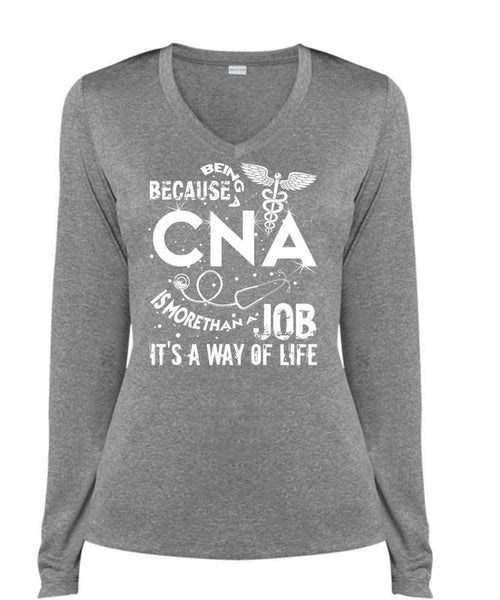 Being A CAN Is More Than A Job T Shirt, Being A Doctor T Shirt, Cool Shirt (Ladies LS Heather V-Neck)