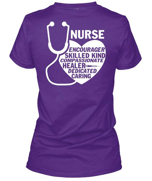 Nurse Encourager Skilled Kind T Shirt, Healer Dedicated Caring T Shirt