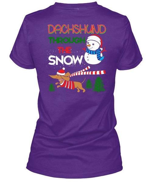 Dachshund Through The Snow T Shirt, I Love Christmas T Shirt