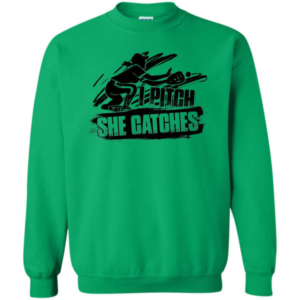 Gift For Baseball Player T Shirt, I Pitch She Catches Sweatshirt