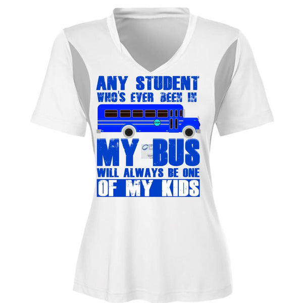 Any Student Who's Ever Been In My Bus T Shirt, I Love Bus T Shirt, Cool Shirt (Ladies LS Heather V-Neck)