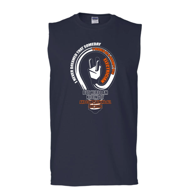 Grumpy Old Electrician T Shirt, Coolest Electrician Tank Top (Men's Cotton Sleeveless)