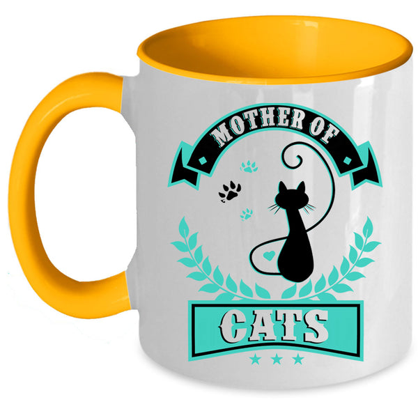 Funny Gift For My Daughter Coffee Mug, Mother Of Cats Accent Mug