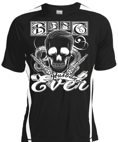 A black t-shirt with the shopify logo
