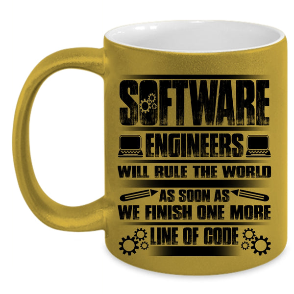 Funny Engineers Coffee Mug, Software Engineers Will Rule The World Accent Mug