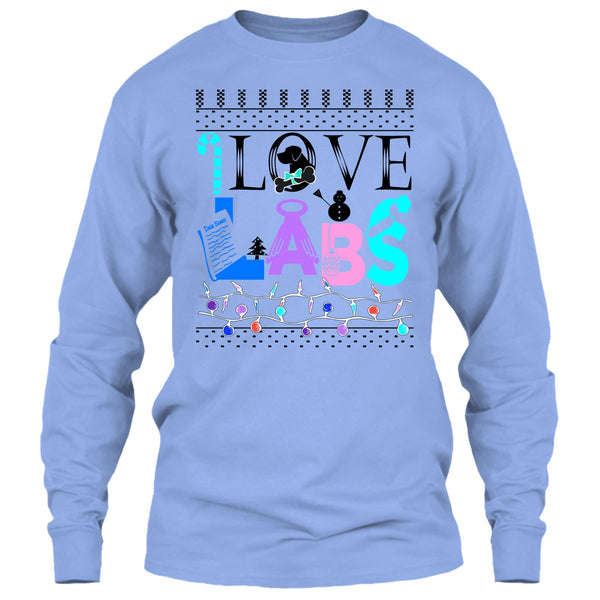 I Love Labs T Shirt, Dog Merry Christmas T Shirt