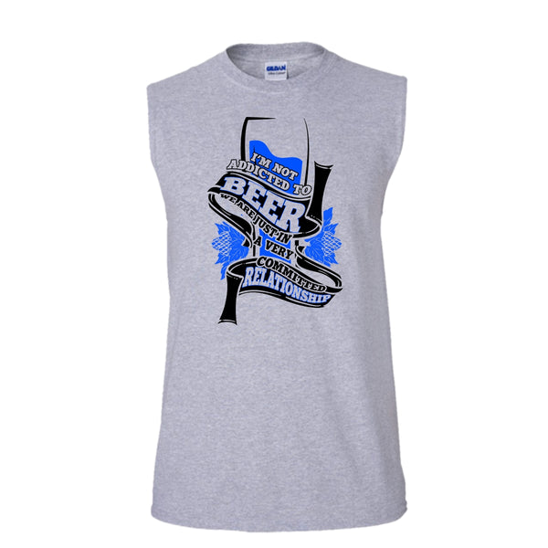 I'm Not Addicted To Beer T Shirt, Coolest Beer Drinker T Shirt, Awesome t-shirts (Men's Cotton Sleeveless)