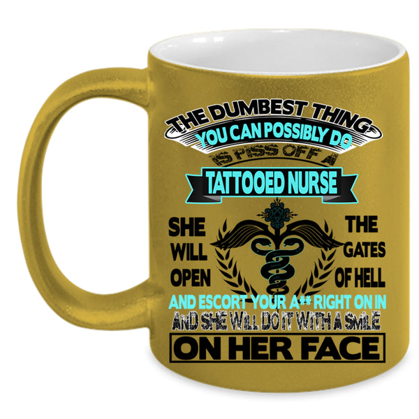 Awesome Gift for Nurses Coffee Mug, Tattooed Nurse Accent Mug