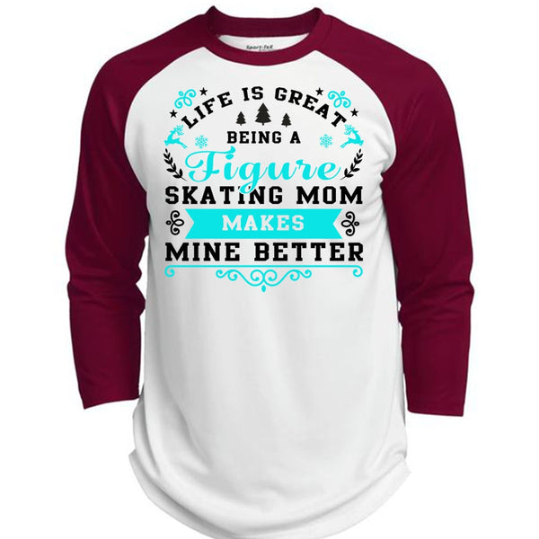 Being A Figure Skating Mom T Shirt, I Love Mom T Shirt, Awesome T-Shirts  (Polyester Game Baseball Jersey)