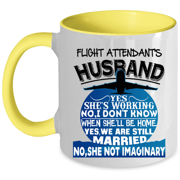 Just Married Coffee Mug, Flight Attendant's Husband Accent Mug