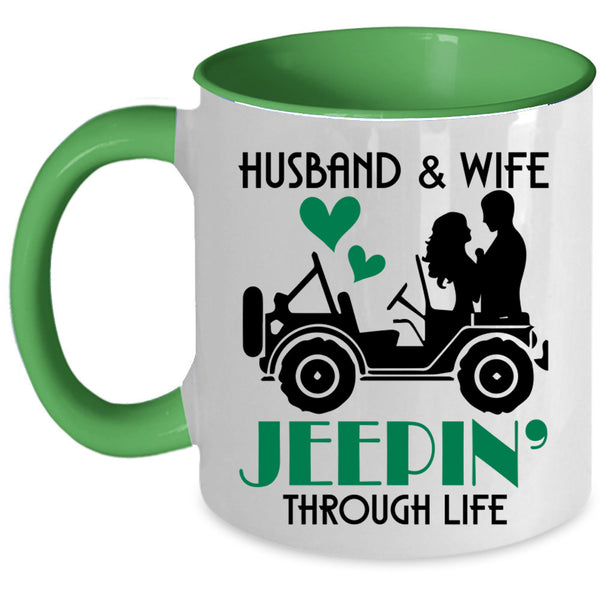 Jeeping Through Life Coffee Mug, Husband And Wife Accent Mug