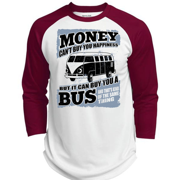 Money Can't Buy You Happiness T Shirt, I Love Bus T Shirt, Awesome T-Shirts  (Polyester Game Baseball Jersey)