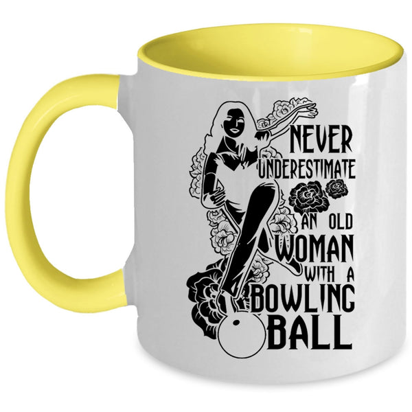 Cool Grandma Coffee Mug, An Old Woman With A Bowling Ball Accent Mug