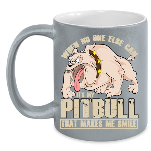 My Pitbull Makes Me Smile Coffee Mug, Cute Pitbull Owner Coffee Cup