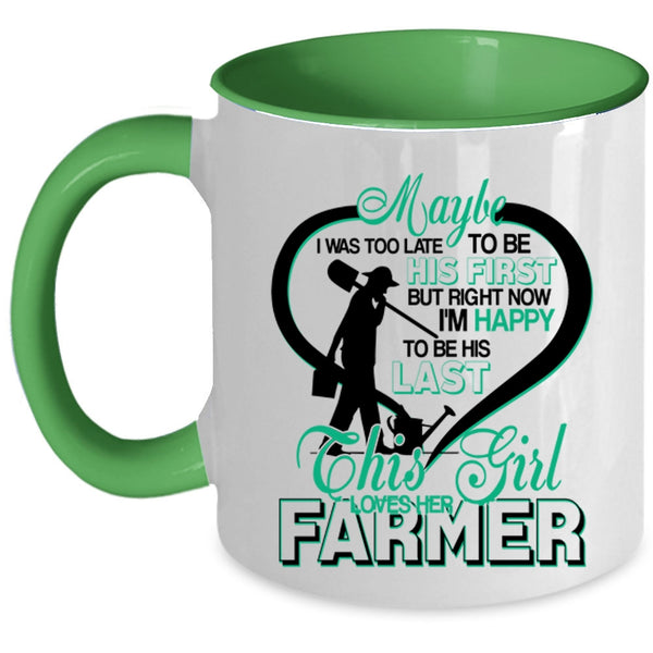 Cute Love Coffee Mug, This Girl Loves Her Farmer Accent Mug