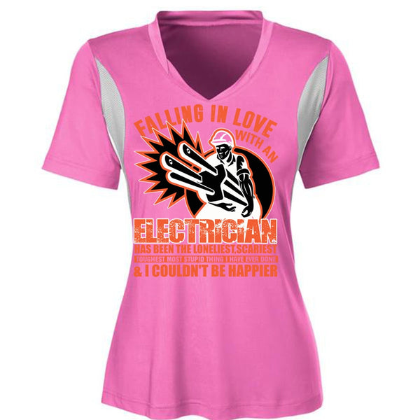 Falling In Love With An Electrician T Shirt, I Love Electrician T Shirt, Awesome T-Shirts