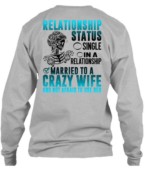Married To A Crazy Wife T Shirt, I Love Husband T Shirt
