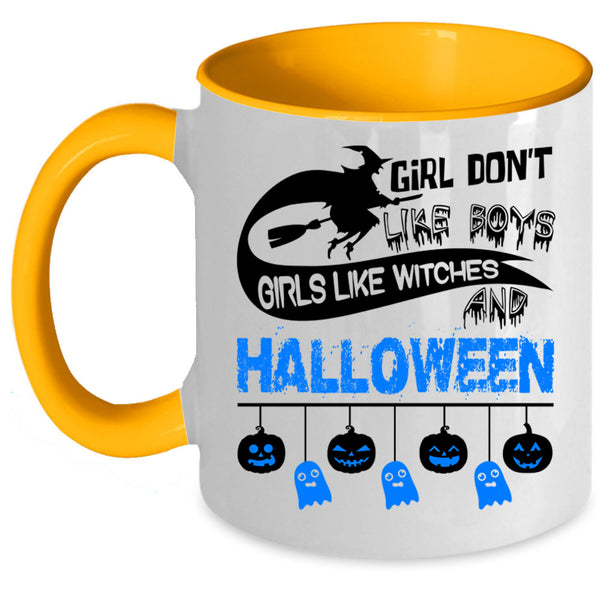 Cute Girls Coffee Mug, Girls Like Witches And Halloween Accent Mug