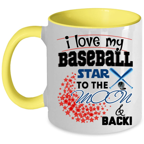 Cool Baseball Player Coffee Mug, I Love My Baseball Star Accent Mug