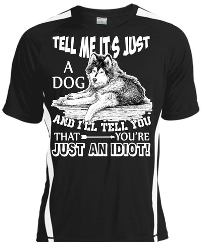 A black t-shirt with the shopify logo