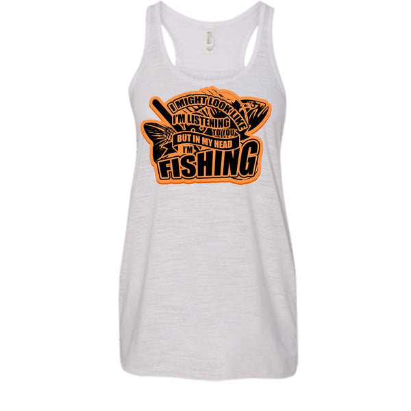 In My Head I'm Fishing T Shirt, Coolest Fishing Tank Top