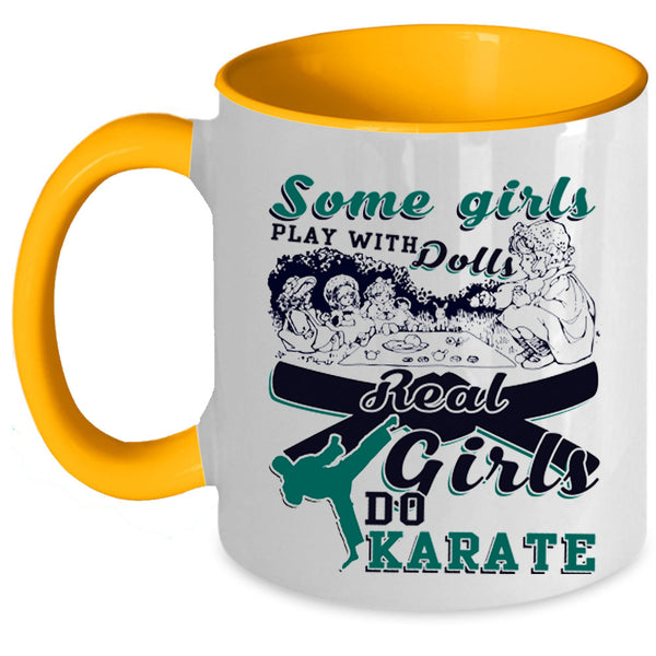 Cool Karate Girls Coffee Mug, Real Girls Do Karate Accent Mug