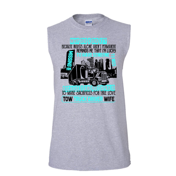 Tow Truck Driver Wife T Shirt, I'm A Trucker T Shirt, Awesome t-shirts (Men's Cotton Sleeveless)
