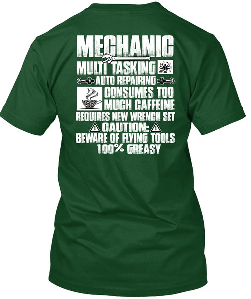 Mechanic Multitasking T Shirt, Much Caffeine T Shirt