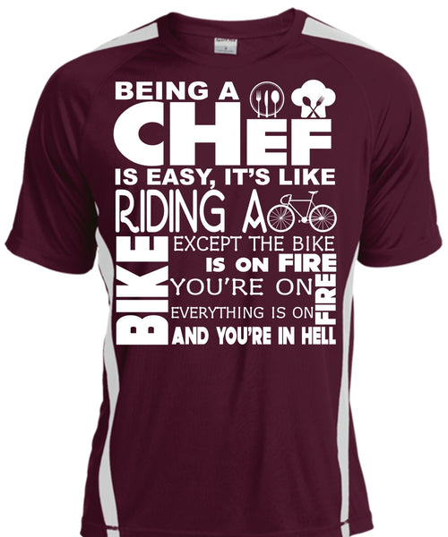Being A Chef Is Easy T Shirt, It's Like Riding A Except The Bike Is On Fire T Shirt