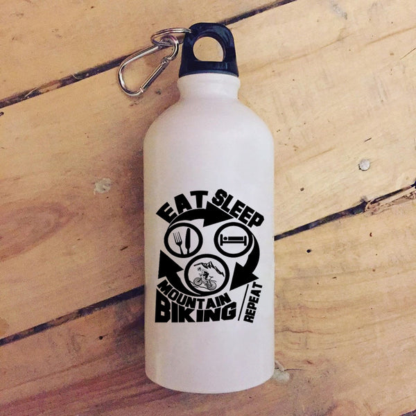 Eat Sleep Mountain Biking 20 oz Stainless Steel Bottle,I Love Mountain Biking Outdoor Sports Water Bottle