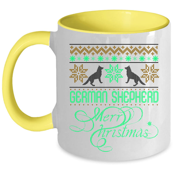 Merry Christmas Coffee Mug, German Shepherd Accent Mug