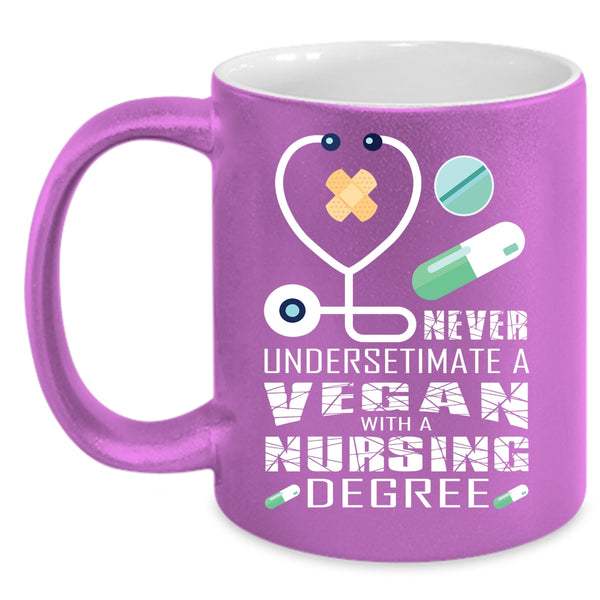 A Vegan With A Nursing Degree Coffee Mug, Cool Vegan Coffee Cup