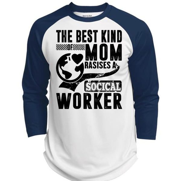 The Best Kind Mom Raises A Social Worker T Shirt, I Love Mom T Shirt, Awesome T-Shirts  (Polyester Game Baseball Jersey)