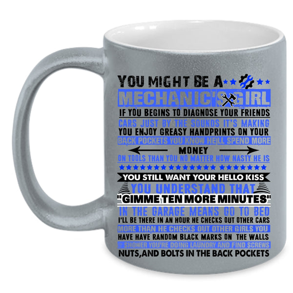 Cool Couple Coffee Mug, You Might Be A Mechanic's Girl Accent Mug