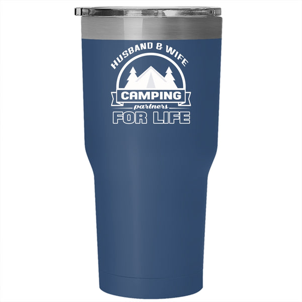 Husband And Wife Camping Partners For Life Tumbler, Wedding Cup