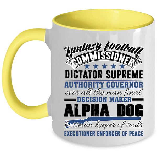 Gift For Dad Coffee Mug, Fantasy Football Commissioner Accent Mug