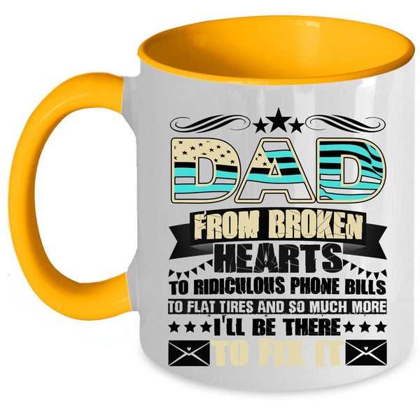 Awesome Father Coffee Mug, Dad From Broken Hearts Accent Mug