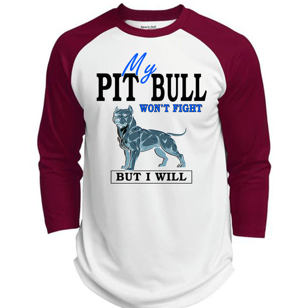 My Pit Bull Won't Fight T Shirt, I Love Dogs T Shirt, Awesome T-Shirts  (Polyester Game Baseball Jersey)