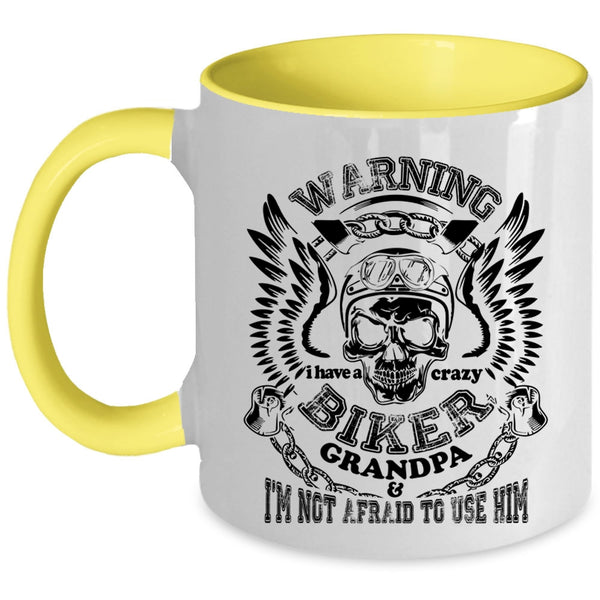 Crazy Biker Grandpa Coffee Mug, I have A Crazy Biker Grandpa Accent Mug