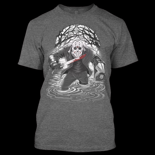 A black t-shirt with the shopify logo