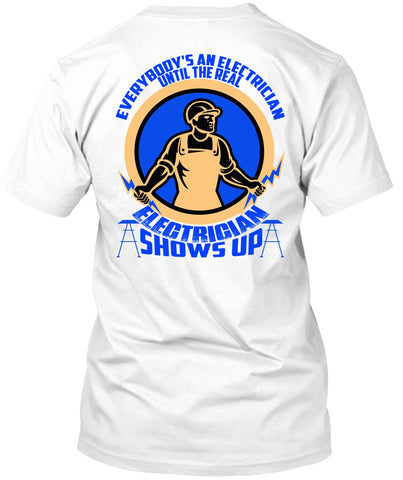 A black t-shirt with the shopify logo